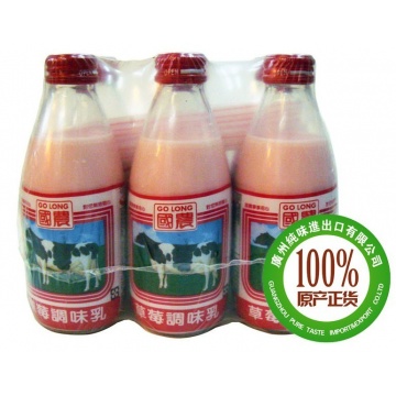 国农草莓味牛乳饮品240ml1*24瓶/组