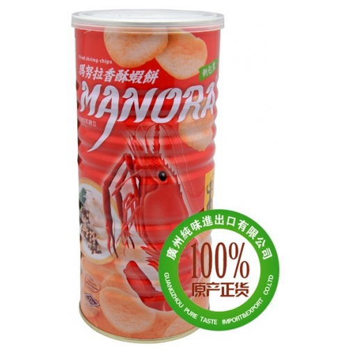 玛努拉牌香酥虾味木薯片 100g*12罐...