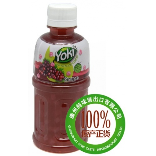Yoki洋一葡萄果汁饮料（内含椰果）320ml*24瓶/件