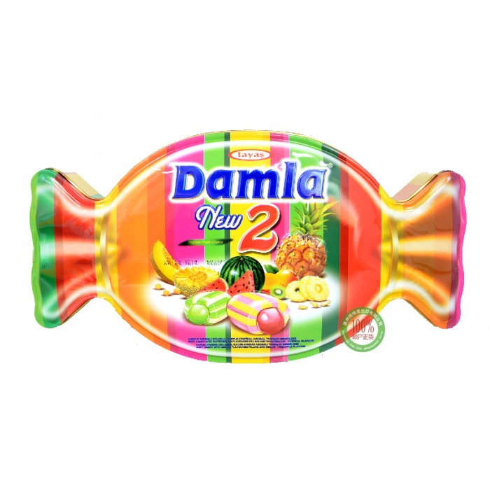 tayas牌Damla热带水果味夹心软糖（铁罐）600g*8罐/件