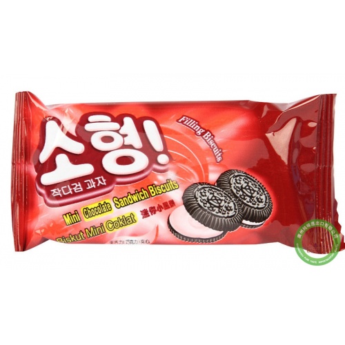 台湾谷迪迷你巧克力味夹心小黑饼干600g*12包/组