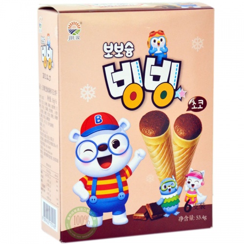 九日牌欧巴熊冰淇淋形巧克力饼干53.4g(8.9g*6)*20盒/件