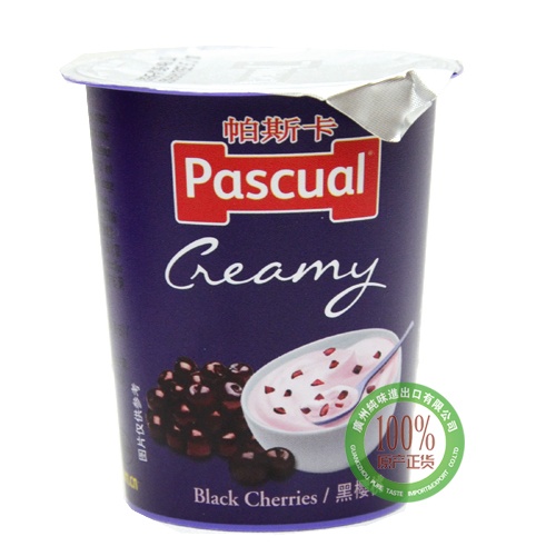 帕斯卡全脂酸乳黑樱桃味（125g*4支）*6组/件
