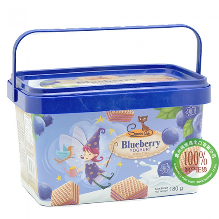 甜猫蓝莓酸奶味威化饼干180g*12盒/件