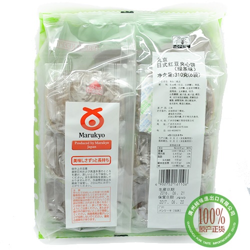 丸京日式红豆夹心饼（绿茶味)310g*12袋/件