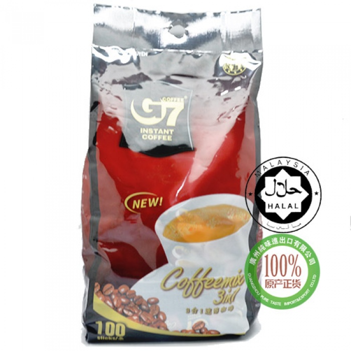 中原G7三合一速溶咖啡1.6kg(16克*100条）*5袋