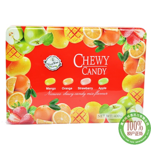 来丝味什锦果味软糖（苹果味、芒果味、香橙味、草莓味）400g*12盒/件