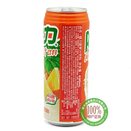 绿力菠萝汁490ml1*24罐/件