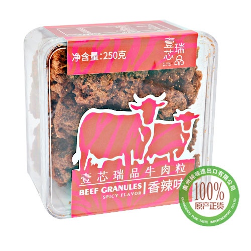 壹芯瑞品牛肉粒-香辣味200g 1*12盒/件