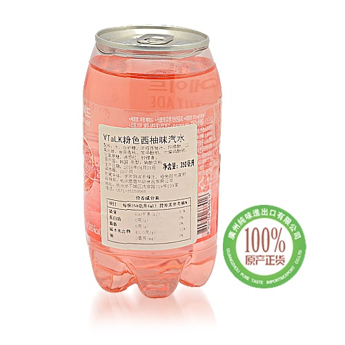 VTaLK 粉色西柚味汽水350ml*24罐/件