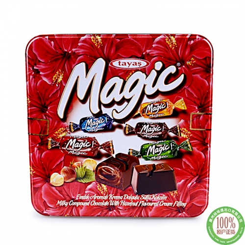 tayas牌tMagic 榛子味夹心代可可脂巧克力（红罐）700g*8盒/件