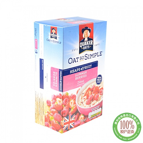 桂格覆盆子草莓味水果燕麦片282g（8包）*12盒/件