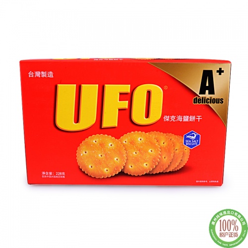 UFO 杰克海盐饼干228g*24盒/件