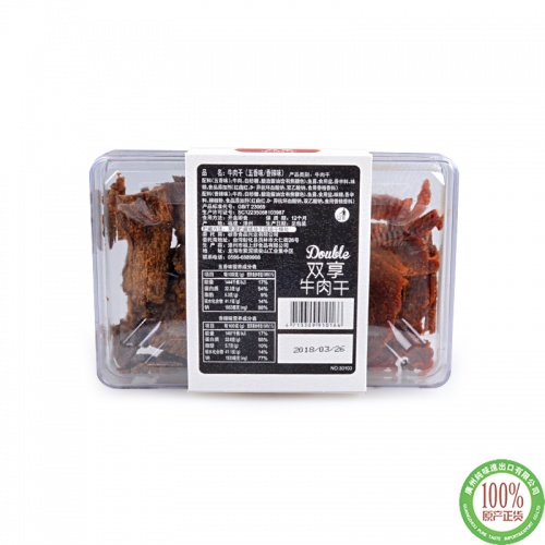 双享牛肉干（五香味/香辣味）136g*18盒/件