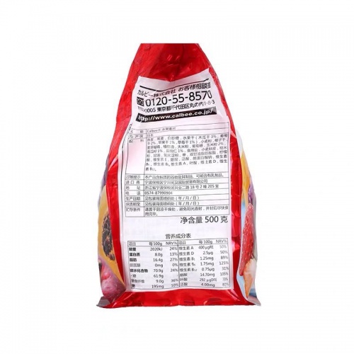 日本卡乐比Calbee富果乐混合水果麦片（红色袋）500克*6袋/件