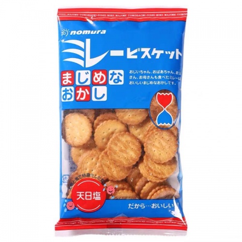 日本野村天日盐香脆小圆饼130g*20包/件