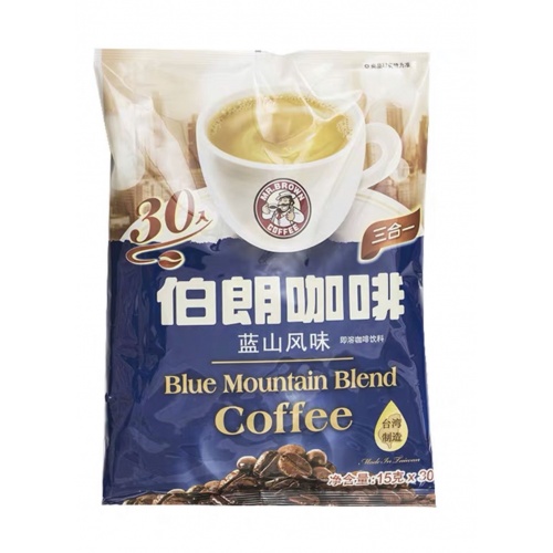 伯朗蓝山风味三合一咖啡（15g*30）450g*6袋/件