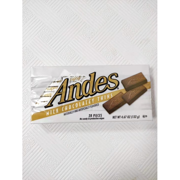 安迪士代可可脂牛奶巧克力片132g*12盒/件