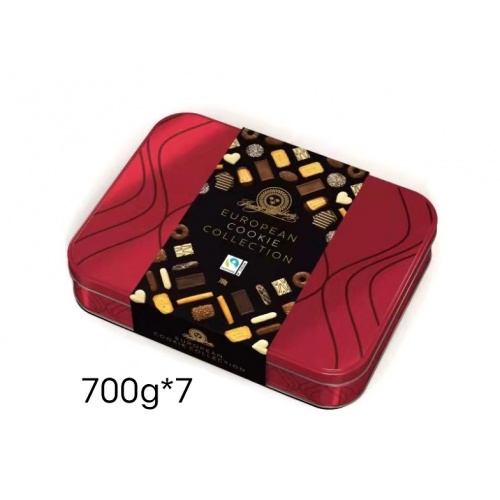 德国伦巴兹经典什锦巧克力饼干红色罐礼盒700g*7盒/件