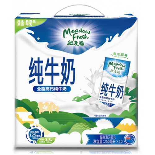 纽麦福全脂纯牛奶礼盒装（250ml*10支）*6提/件