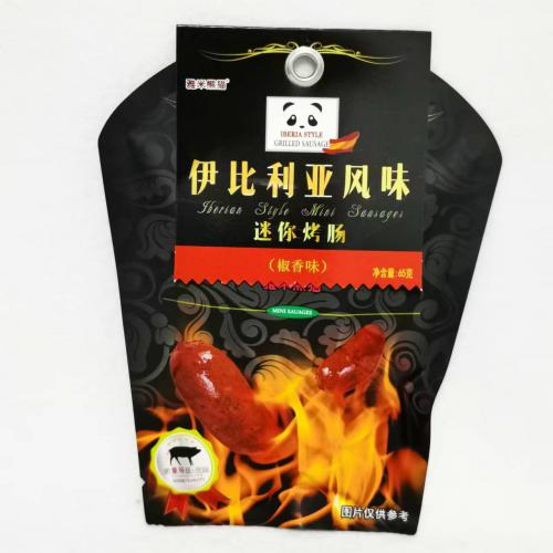 雅米熊猫伊比利亚风味迷你烤肠（椒香味）65g*24袋/件