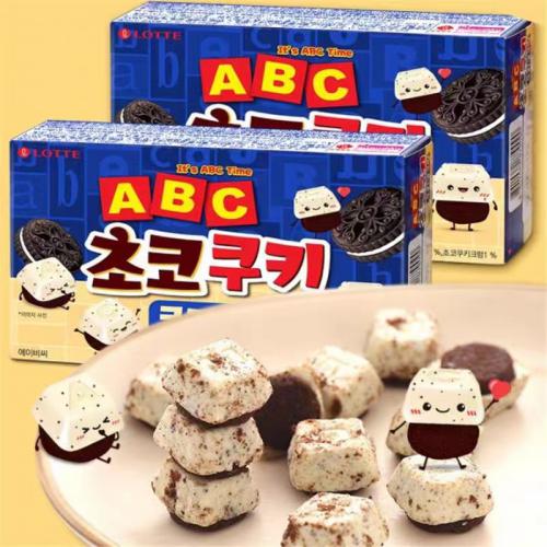 乐天ABC奶油巧克力味曲奇饼干43g*32盒/件