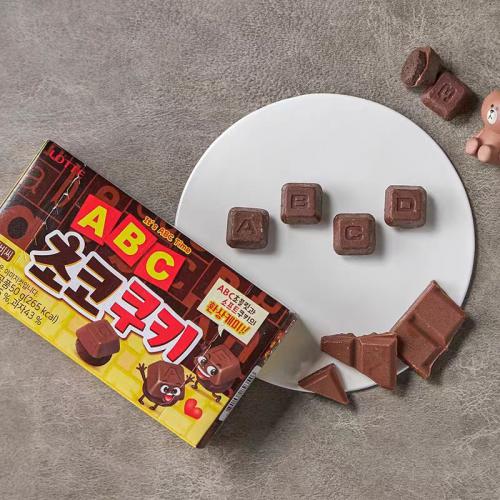 乐天ABC巧克力味饼干50g*32盒/件