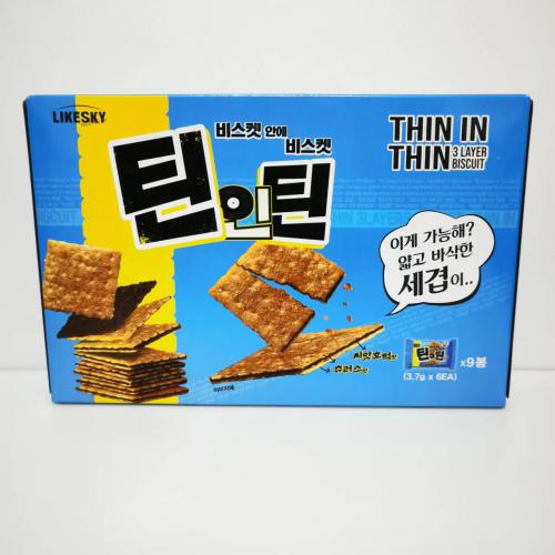 韩国LIKESKY叠叠脆饼干200g*18盒/件