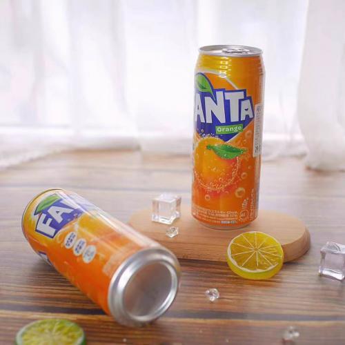 日本芬达橙子味碳酸饮料500ml*24罐/件