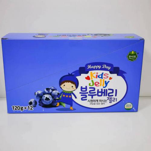 韩美禾蓝莓味果冻120g*12袋*2盒/组