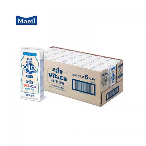 韩国每日高钙乳酸菌饮料200ml*6盒*4组/件